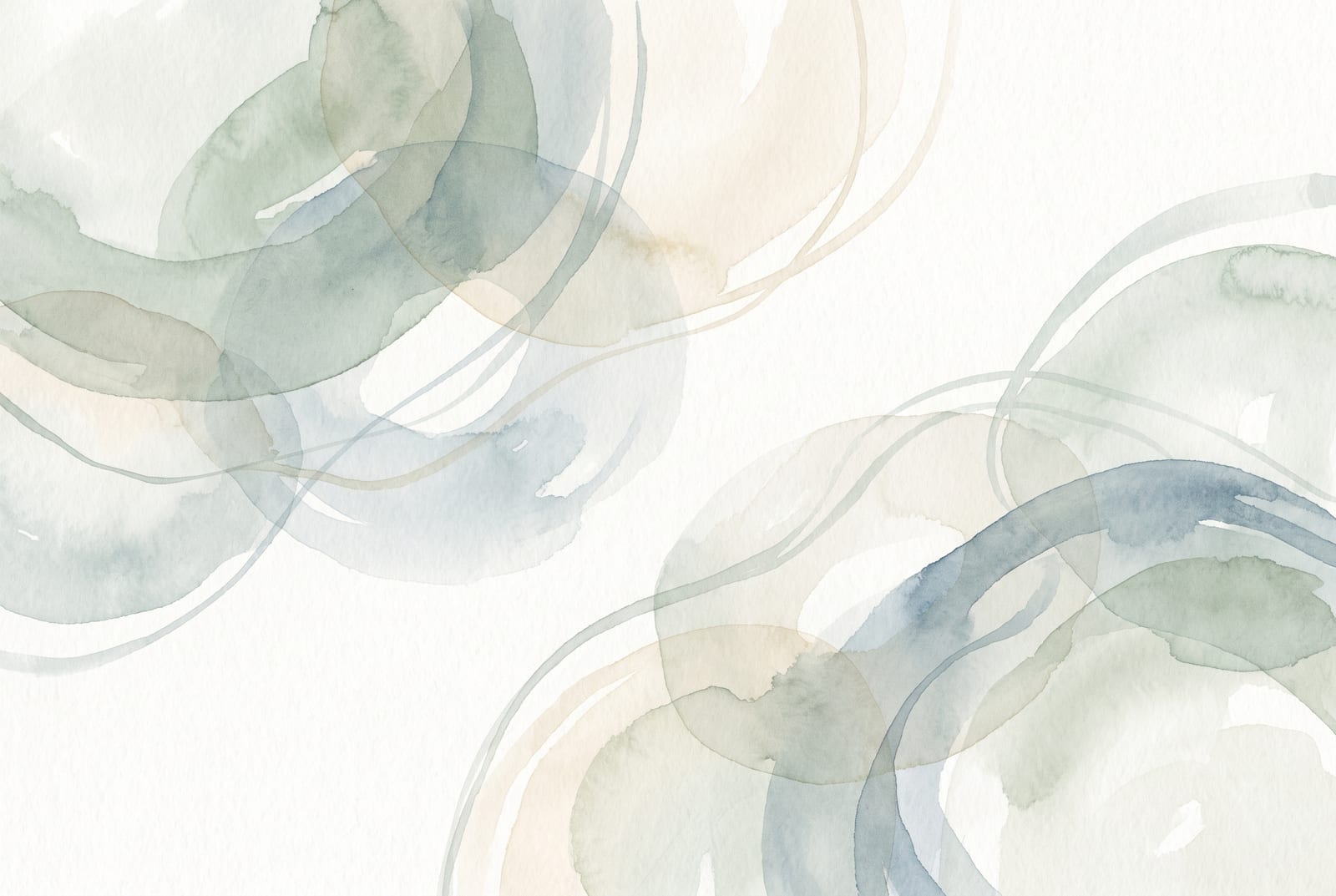 Aquarell: verbundene organische Formen, die Beziehungen in Balance zeigen